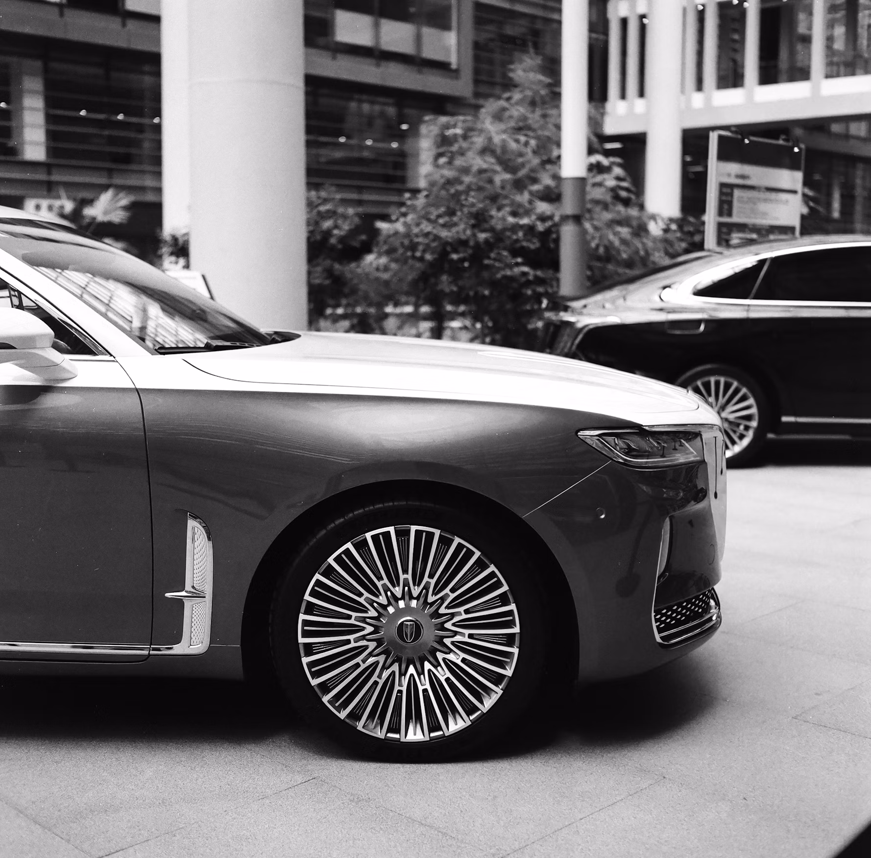 New cars from China staged for export shipping